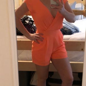 Neon pink romper